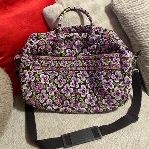 Vera Bradley Purple and White Flower Duffle Bag